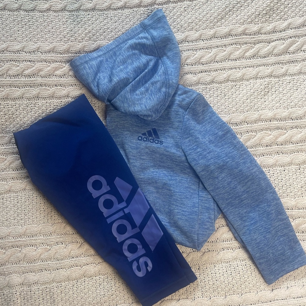 Girls Adidas Legging and Hoodie Set